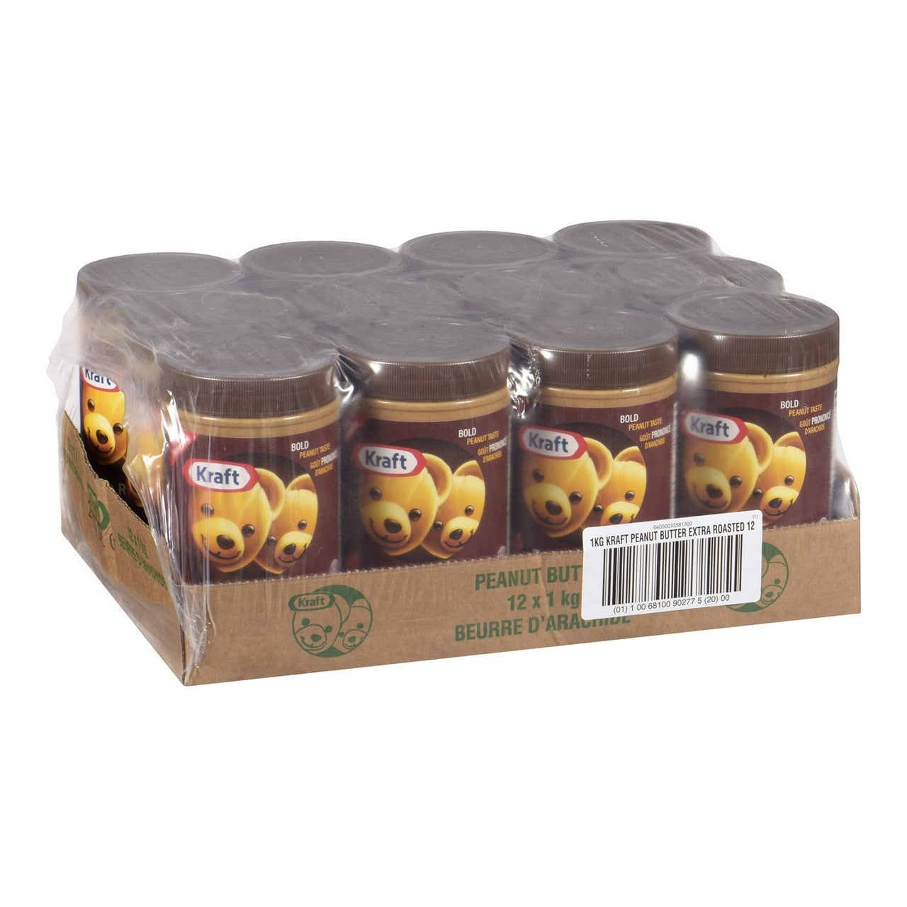 Kraft Extra Roasted Peanut Butter, 1Kg/2.2 lbs., (Pack of 12), {Imported from Canada}